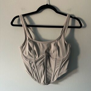 Gilly Hicks Taupe Corset Crop Tank Top Size S
